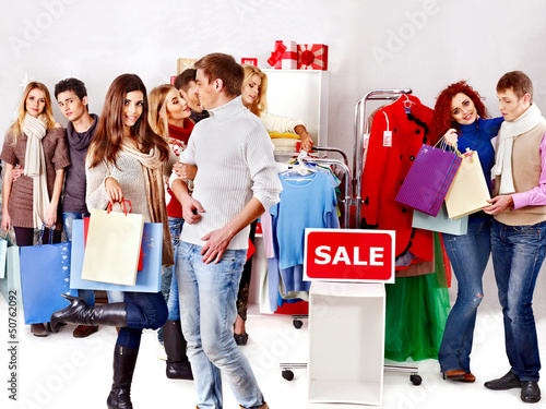 Photo: Shopping women at Christmas sales. Shopping women at Christmas sales.