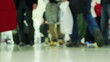 walking people with luggages in the international airport