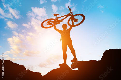 Photo: man with bicycle man with bicycle