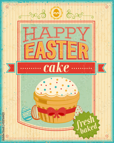 Vector: Vintage Easter card. Vector illustration. Vintage Easter card. Vector illustration.