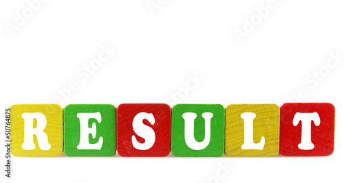 Photo: result - isolated text in wooden building blocks result - isolated text in wooden building blocks