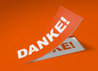 3D Etikett Orange - Danke!