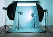Photo studio with lighting equipment