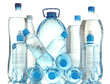 Different water bottles isolated on white