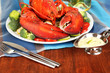Red Lobster On Platter On Serv...