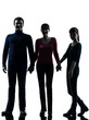 Photo: family father mother daughter holding hands silhouette family father mother daughter holding hands silhouette