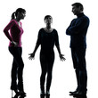 Photo: family father mother daughter issues problems silhouette family father mother daughter issues problems silhouette