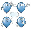 Collection of thinking party balloons with various gestures.