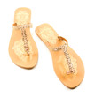Golden birds and strass flip flop sandals