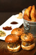 Three Hamburger Sliders