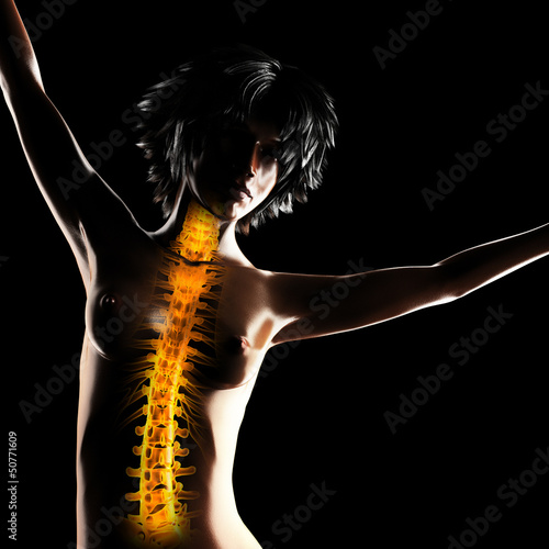 Illustration: woman radiography scan woman radiography scan