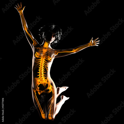 Illustration: woman radiography scan woman radiography scan