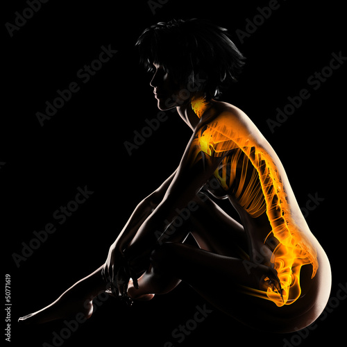 Illustration: woman radiography scan woman radiography scan