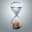 Water  and fire in sand glass