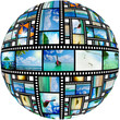 Film strip with beautiful holiday pictures