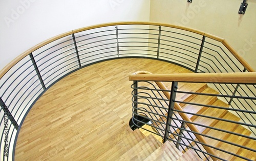 Photo: wood spiral staircase with very wide curve wood spiral staircase with very wide curve