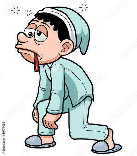Vector: Vector illustration of cartoon man wake up Vector illustration of cartoon man wake up