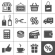 Shopping icons set - Simplus series