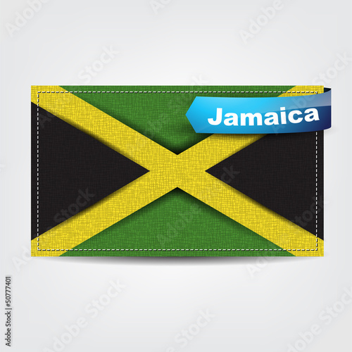 Vector: Fabric texture of the flag of Jamaica Fabric texture of the flag of Jamaica