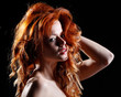 very beautiful portrait of a sexy woman with red hair