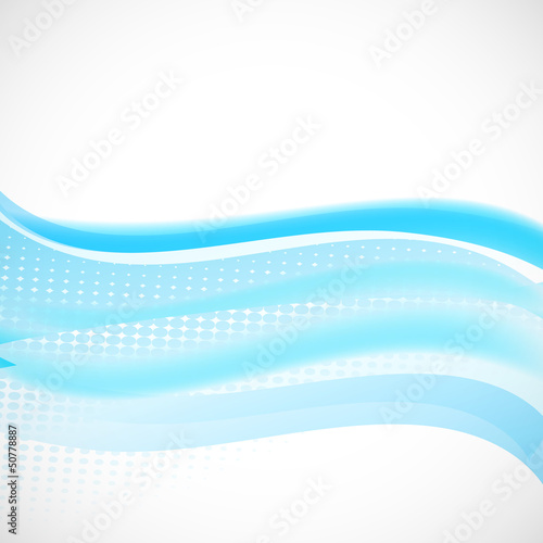 Vector: light blue flowing background with halftone light blue flowing background with halftone