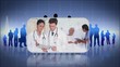 Montage of doctors working with elderly patients