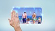 Family having fun at the beach montage