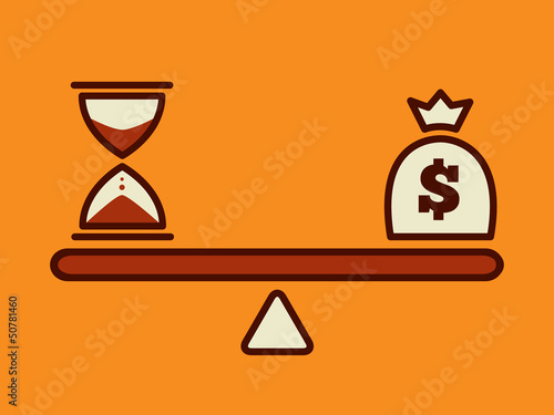 Vector: time is money, money concept time is money, money concept
