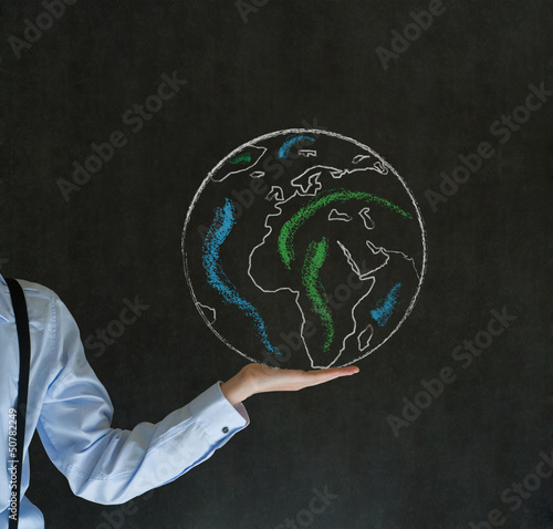 Photo: Man with world in the palm of your hand Man with world in the palm of your hand