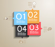 Infographic design template with paper tags.