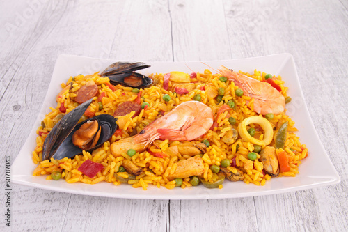Photo: cooked paella cooked paella