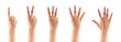 Counting hands (1 , 2, 3, 4, 5)