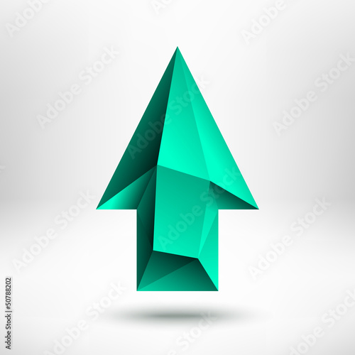 Vector: 3d green up arrow sign with light background 3d green up arrow sign with light background