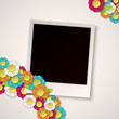 Vector: photo frame with paper flowers photo frame with paper flowers