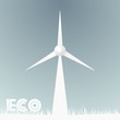Vector: Abstract background with grass and windmill Abstract background with grass and windmill