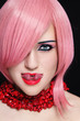 Girl with splitted tongue