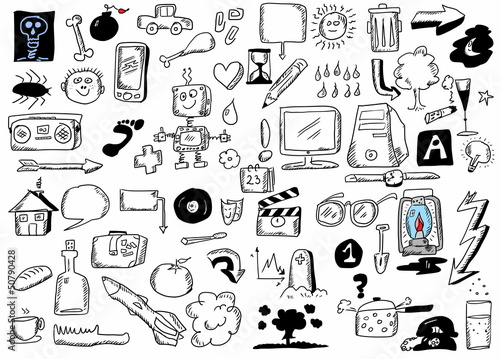 Illustration: Doodle design elements, hand drawn illustration Doodle design elements, hand drawn illustration