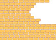 Unfinished orange brick wall illustration