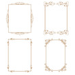 Vector set of decorative horizontal elements,  and frame