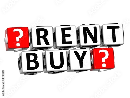 Illustration: 3D Rent And Buy Button Click Here Block Text 3D Rent And Buy Button Click Here Block Text