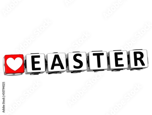 Illustration: 3D Love Easter Button Click Here Block Text 3D Love Easter Button Click Here Block Text