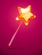 fairytale magic wand with shining star at the end - eps10
