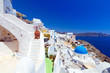 White architecture of Oia village on Santorini island, Greece