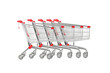 A studio shot many shopping carts