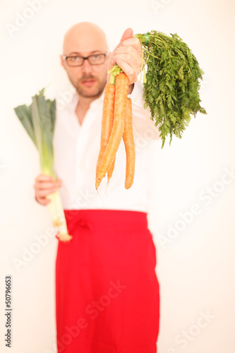 Photo: Model mit Karotten und Lauch Model mit Karotten und Lauch