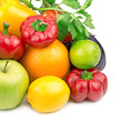 fruits and vegetables isolated on white background