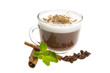 Coffee with milk and cinnamon