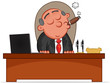 Business Cartoon - Boss Man Smoking Cigar