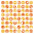 big color farm icon set