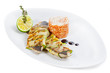 Seabass fillet with rice and lemon